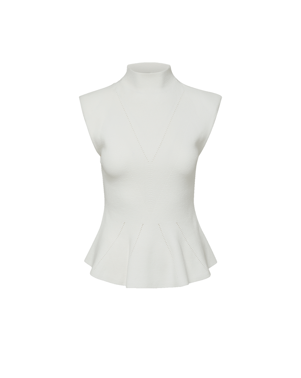 Veronica Beard Seraphine Knit Peplum Top - Off-White