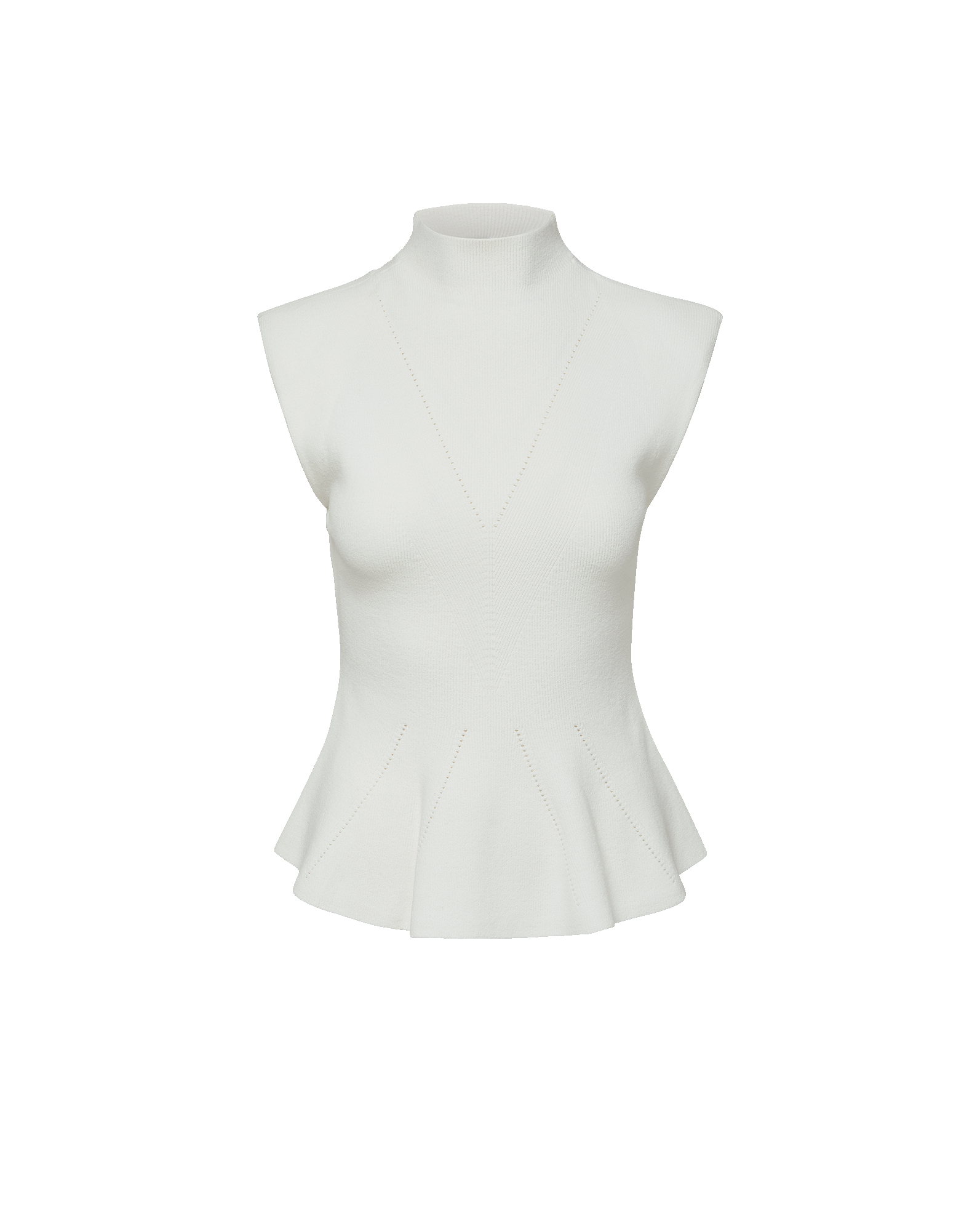Veronica Beard Seraphine Knit Peplum Top - Off-White