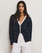 Veronica Beard Cillian Boyfriend Cardigan - Navy