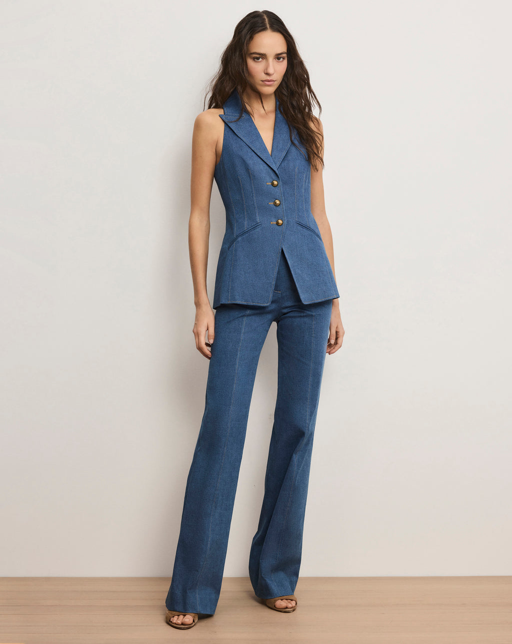 Veronica Beard Costa Denim Vest - Cosmo