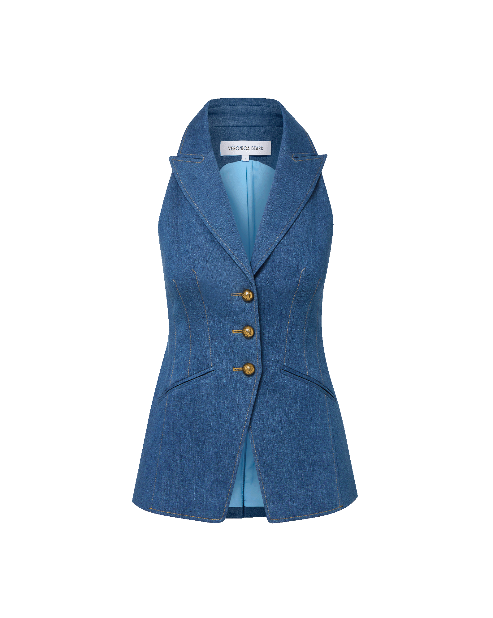 Veronica Beard Costa Denim Vest - Cosmo