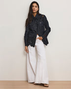 Veronica Beard Kiki Eyelet Jacket - Indigo Rinse