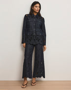 Veronica Beard Kiki Eyelet Jacket - Indigo Rinse