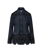 Veronica Beard Kiki Eyelet Jacket - Indigo Rinse