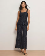 Veronica Beard Mirielle Eyelet Tank Top - Indigo Rinse