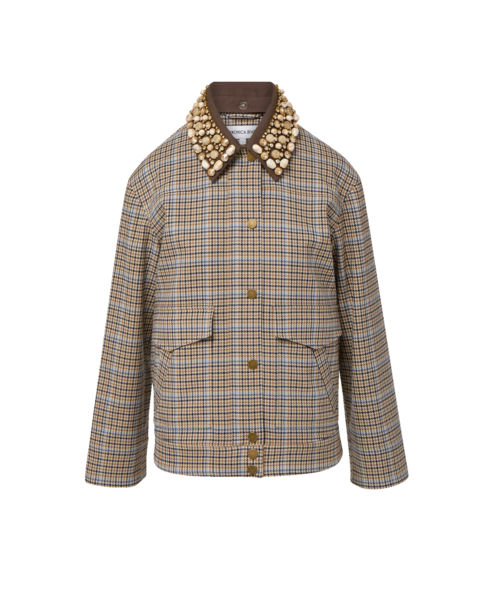 Veronica Beard Kasper Plaid Chore Jacket Malt Multi