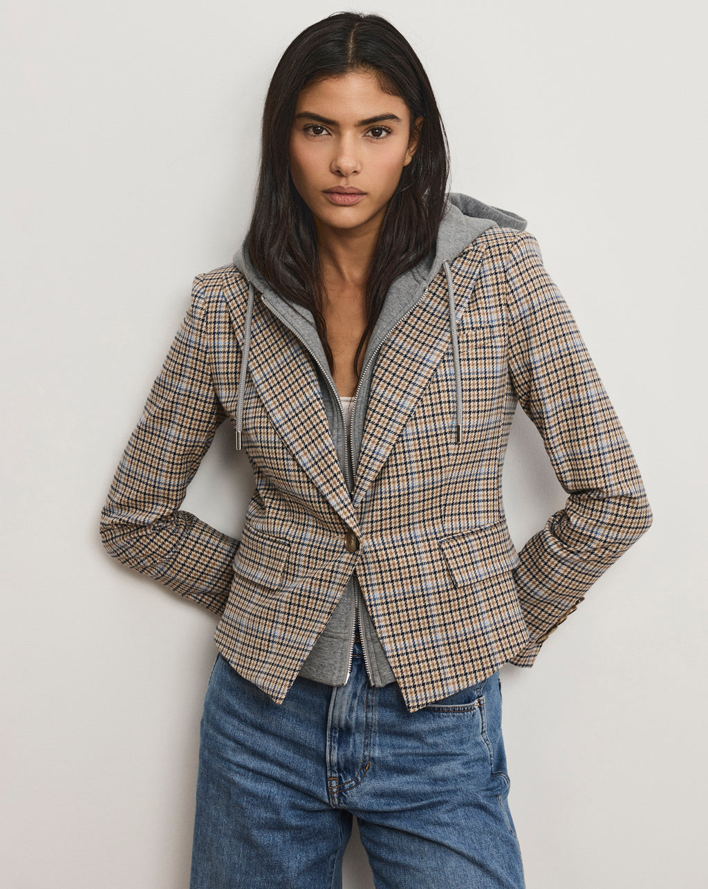 Veronica Beard Hosanna Plaid Dickey Jacket - Malt Multi