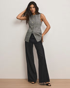 Veronica Beard Lois Linen Vest - Black Multi