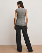 Veronica Beard Lois Linen Vest - Black Multi