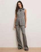Veronica Beard Lois Linen Vest - Black Multi