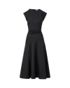 Veronica Beard Lisette Cotton Poplin Midi Dress - Black