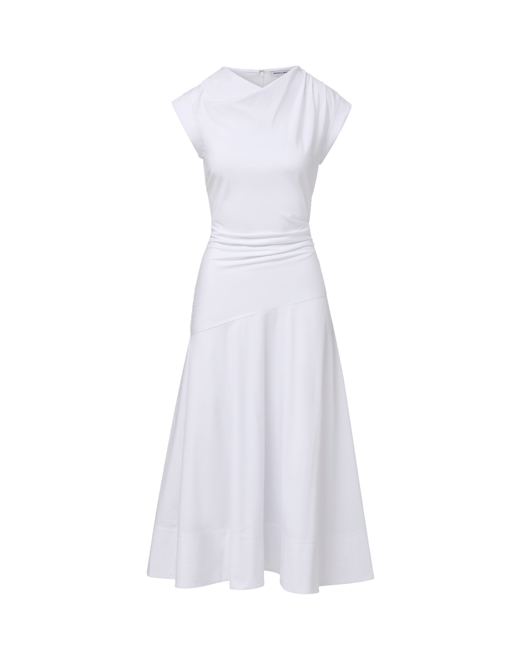 Veronica Beard Lisette Cotton Poplin Midi Dress - White