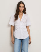 Veronica Beard Devra Button-Down Shirt - White