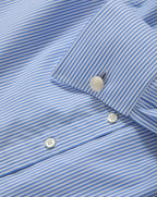 Veronica Beard Amelia Striped Button-Down Shirt - Blue Jay/White