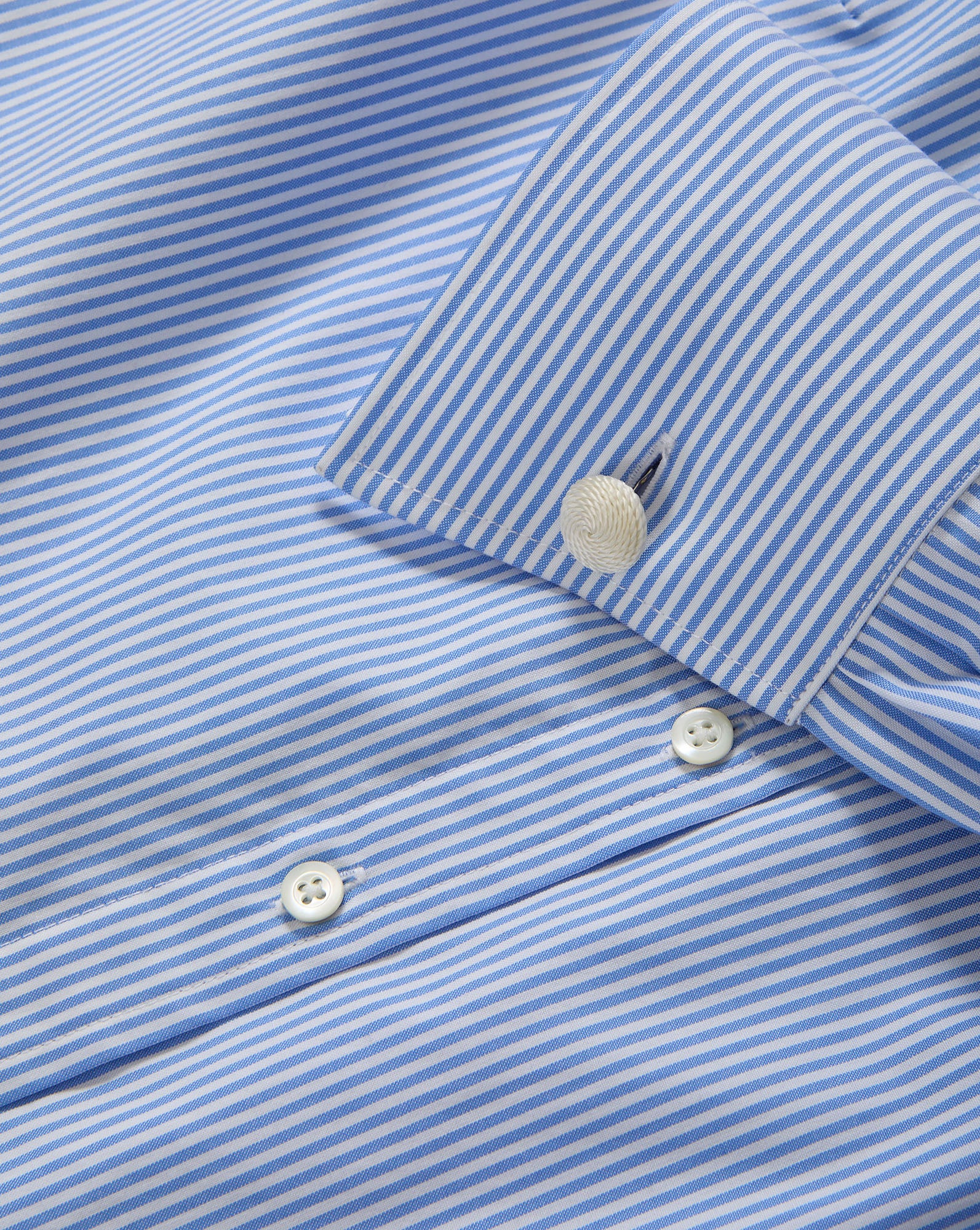 Veronica Beard Amelia Striped Button-Down Shirt - Blue Jay/White