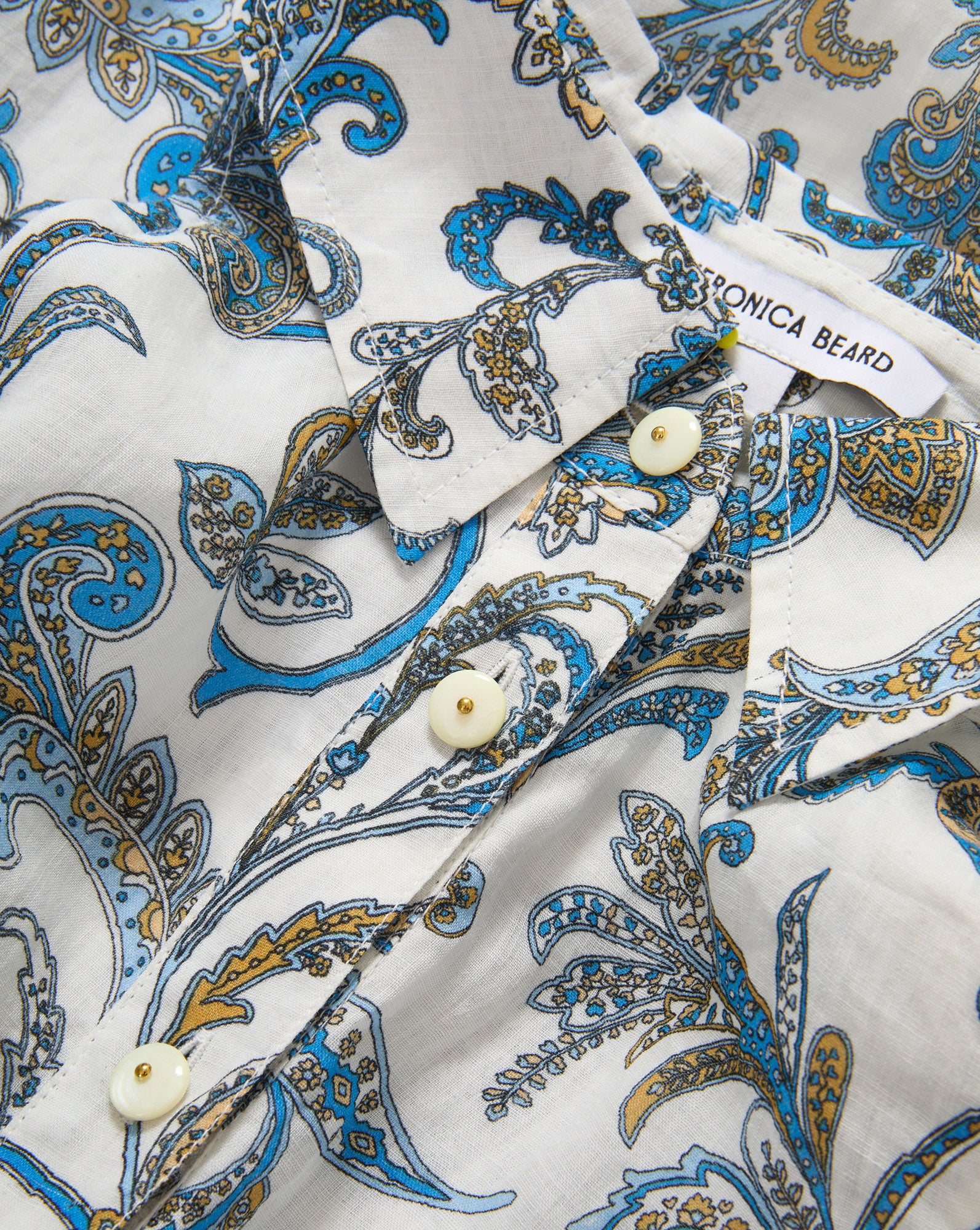 Veronica Beard Mackey Paisley Halter Midi Dress - Dove White Multi