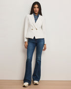 Veronica Beard Rickie Cropped Dickey Jacket - Off-White