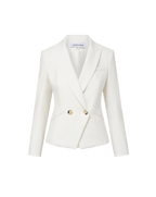 Veronica Beard Rickie Cropped Dickey Jacket - Off-White