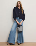 Veronica Beard Ismena Removable Scarf Jacket - Navy