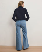 Veronica Beard Ismena Removable Scarf Jacket - Navy