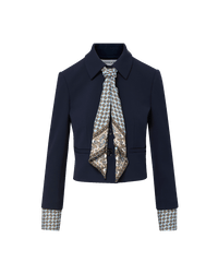 Veronica Beard Ismena Removable Scarf Jacket - Navy