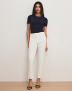 Veronica Beard Renzo Clean Waistband Pant - Off-White