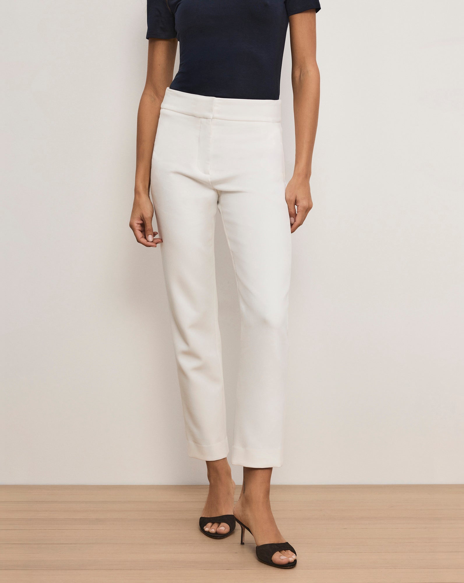 Veronica Beard Renzo Clean Waistband Pant - Off-White