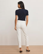 Veronica Beard Renzo Clean Waistband Pant - Off-White