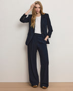 Veronica Beard Marbeau Wide-Leg Pant - Navy