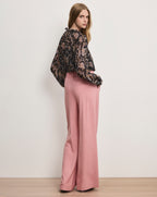 Veronica Beard Marbeau Wide-Leg Pant - Petal