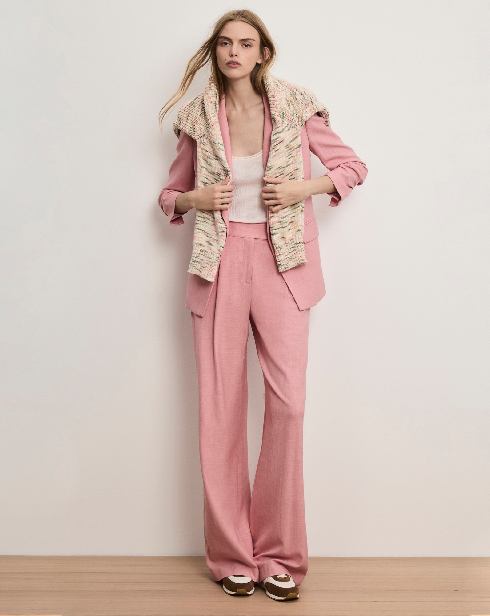 Veronica Beard Marbeau Wide-Leg Pant - Petal