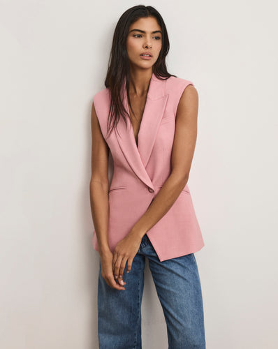 Veronica Beard Ciel Tailored Vest - Petal