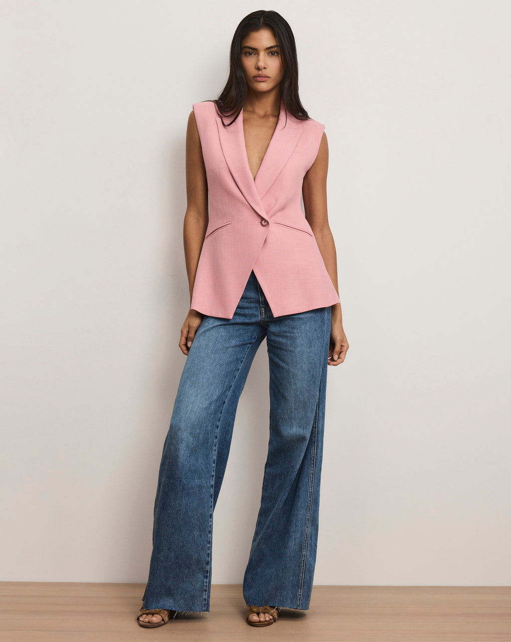 Veronica Beard Ciel Tailored Vest - Petal