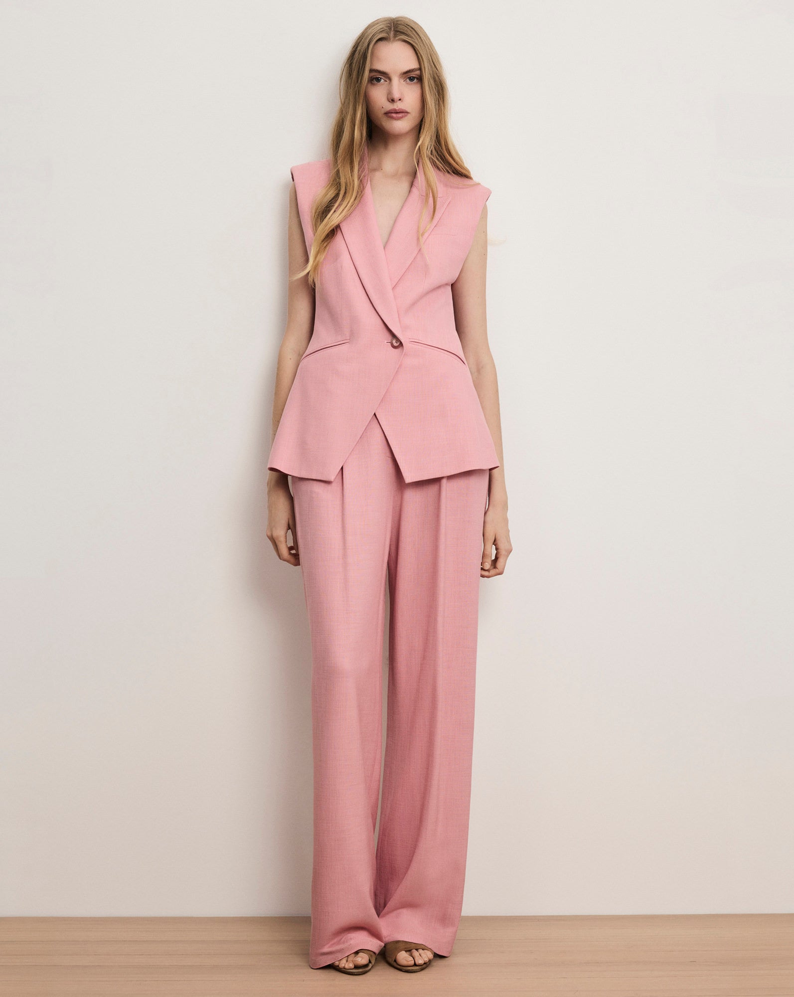 Veronica Beard Ciel Tailored Vest - Petal