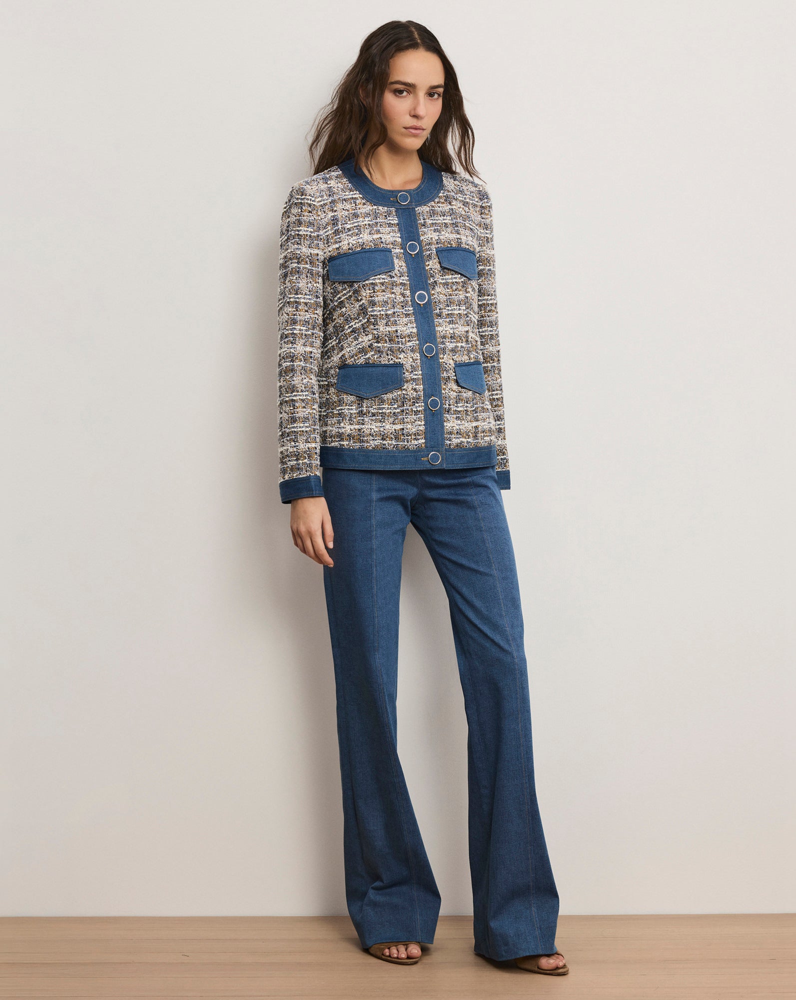 Veronica Beard Ainslie Tweed Jacket - Navy Multi