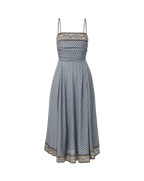 Veronica Beard Lana Scarf-Print Midi Dress - Blue Jay Multi
