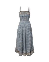Veronica Beard Lana Scarf-Print Midi Dress - Blue Jay Multi