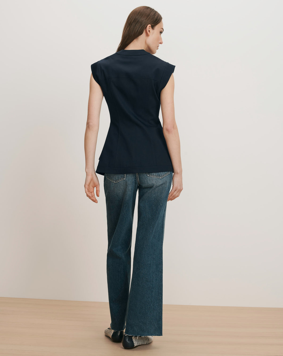 Veronica Beard Pendle Tailored Vest - Navy
