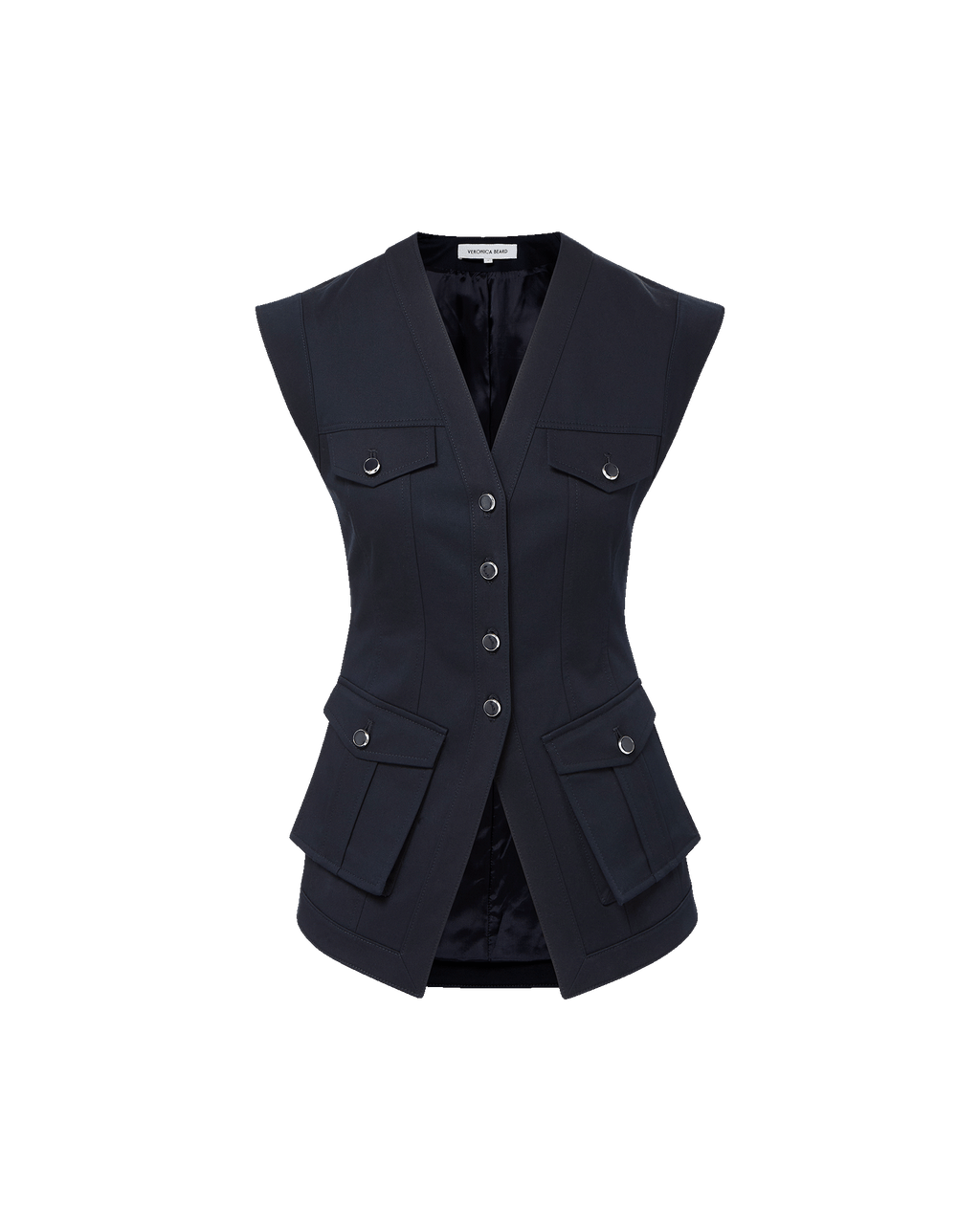 Veronica Beard Pendle Tailored Vest - Navy