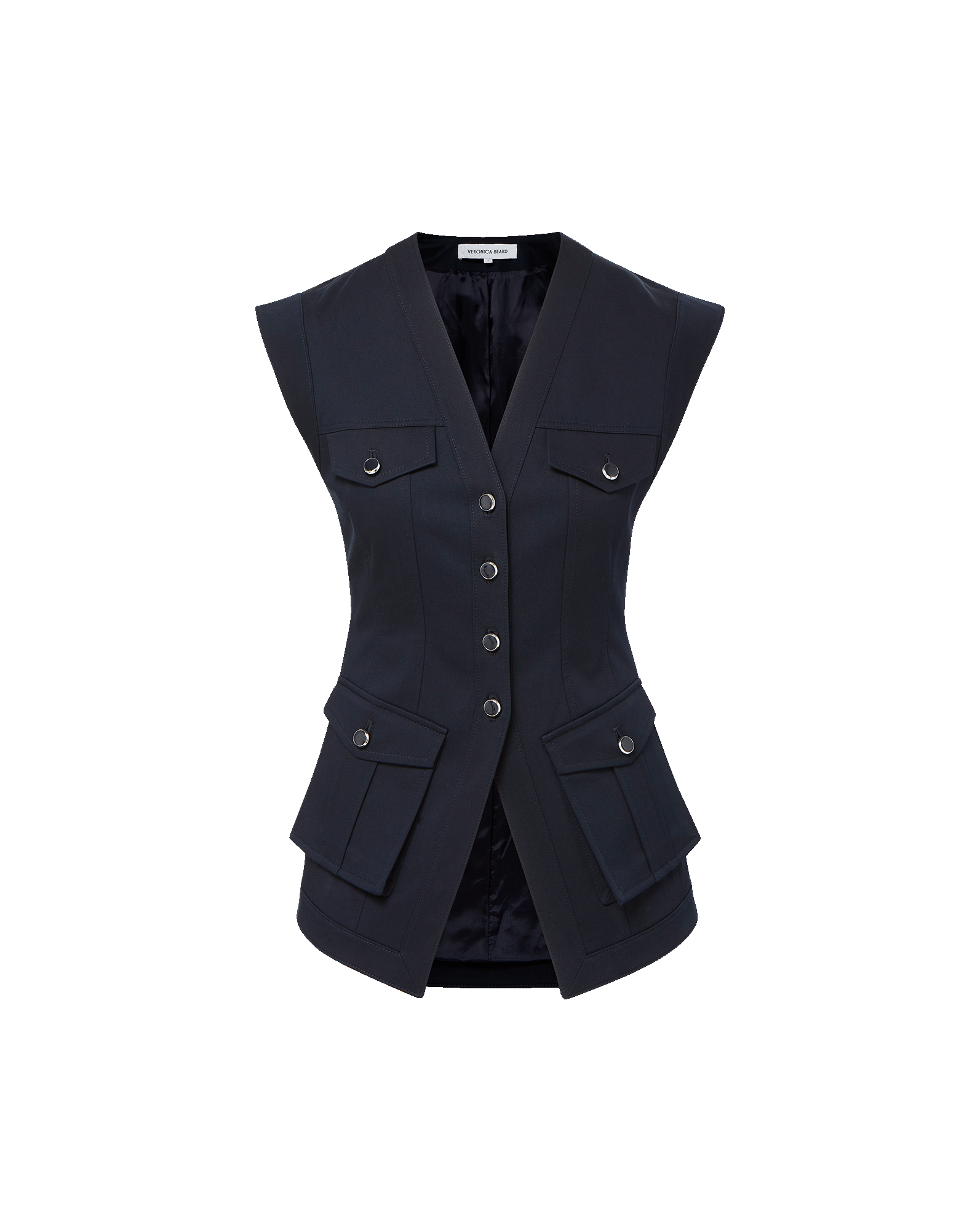 Veronica Beard Pendle Tailored Vest - Navy