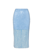 Veronica Beard Allora Sequin Midi Skirt - Blue Jay