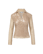 Veronica Beard Meryl Sequin Blouse - Champagne