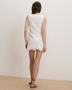 Veronica Beard Shanice Lace-Trim Mini Dress - White