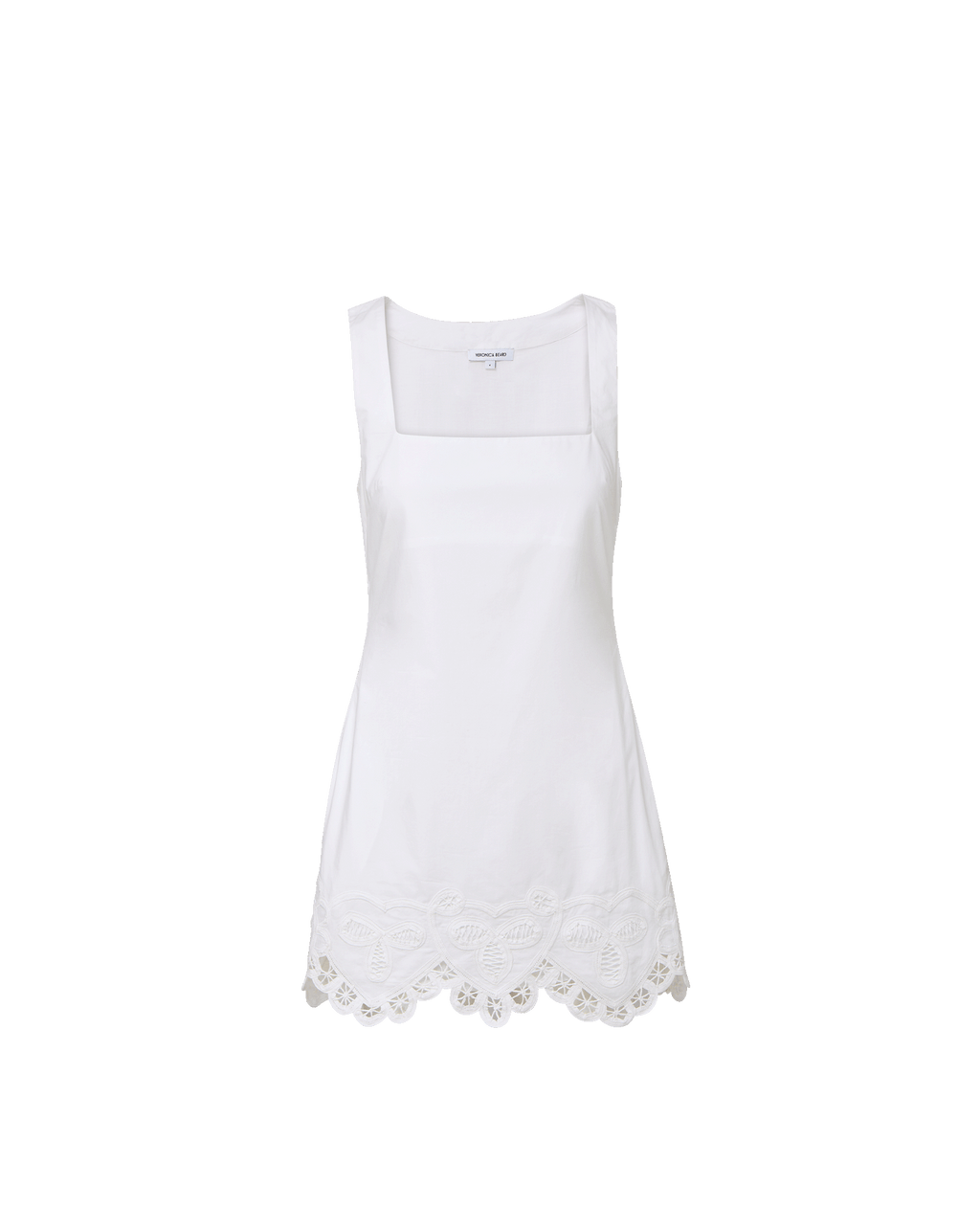 Veronica Beard Shanice Lace-Trim Mini Dress - White