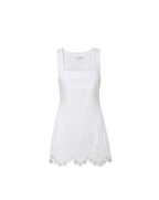 Veronica Beard Shanice Lace-Trim Mini Dress - White