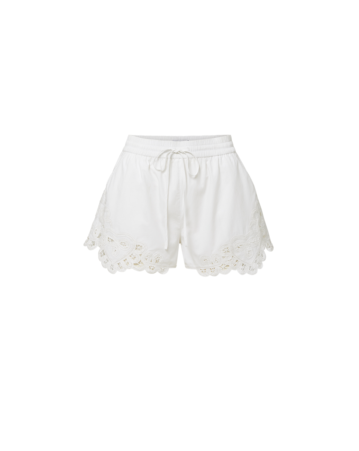 Vilvaldi Lace-Trim Short in White | Veronica Beard CA