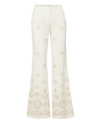 Veronica Beard Komi Eyelet Pant - Dove White