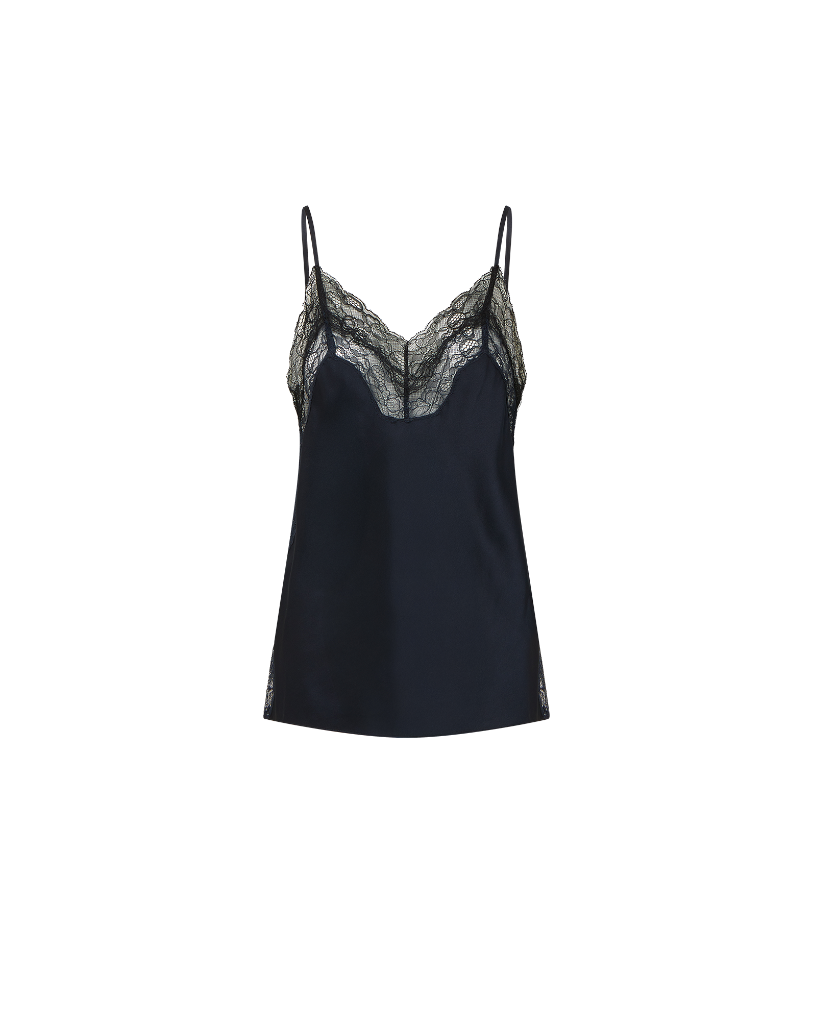 Veronica Beard Johanan Lace-Trim Camisole - Navy