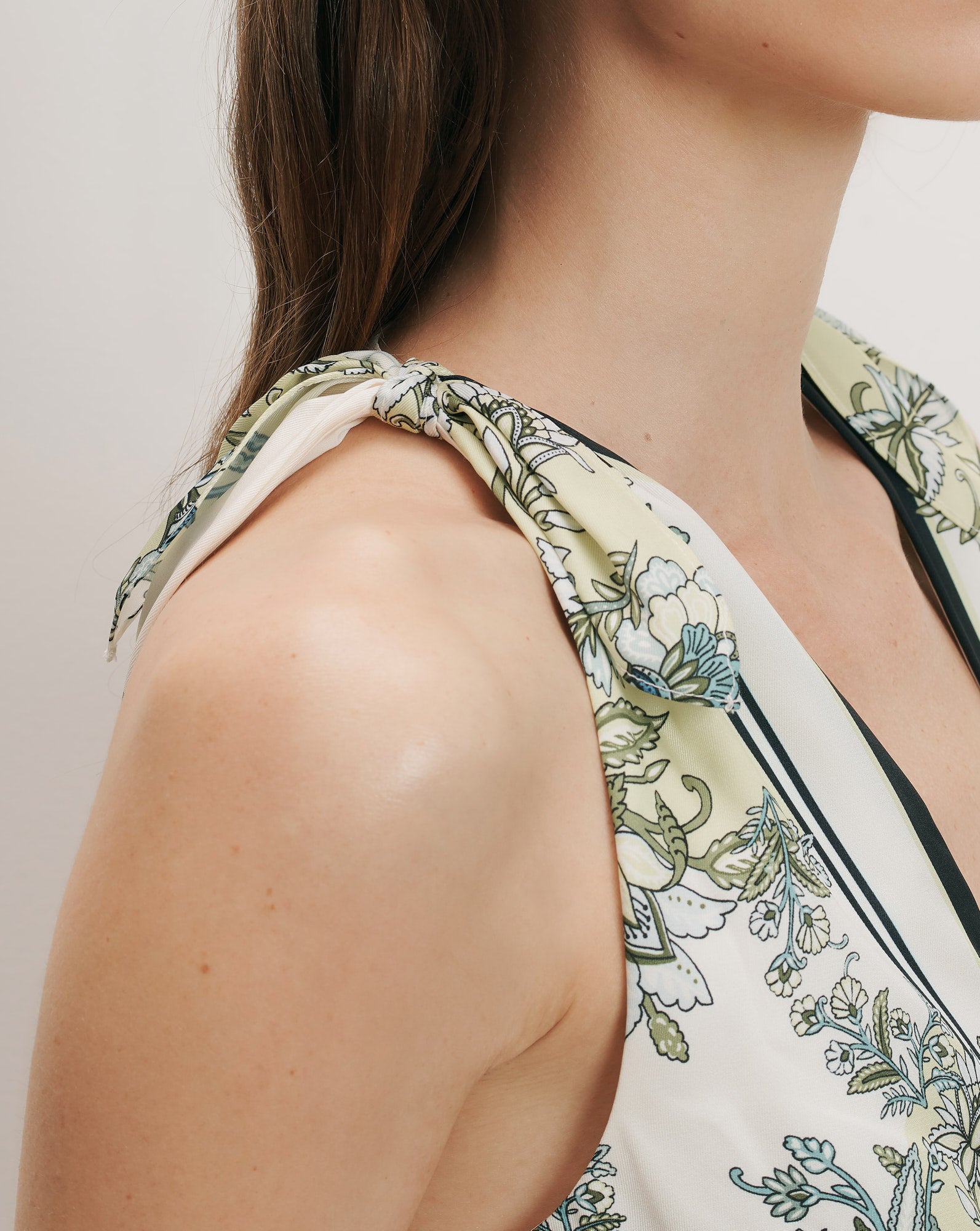 Veronica Beard Kaliza Scarf-Print Midi Dress - Light Pistachio Multi