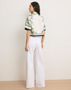Veronica Beard Spruce Button-Down Shirt - Light Pistachio Multi